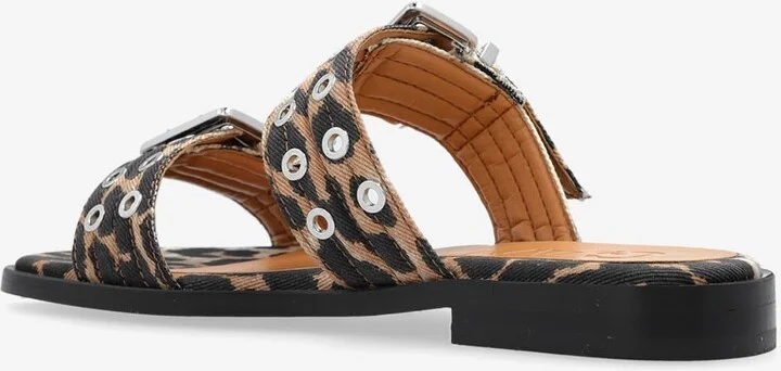 Leopard Print Two-Strap Slides - Image 2