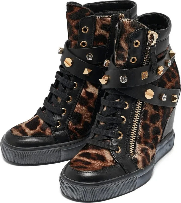 Leopard-Print Wedge Sneakers - Image 2