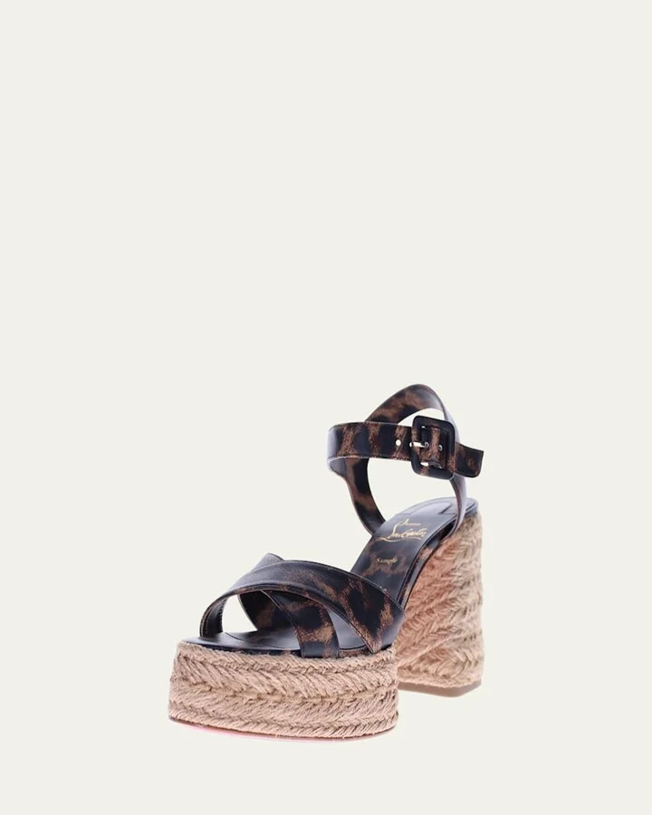 Leopard Red Sole Espadrille Sandals - Image 3