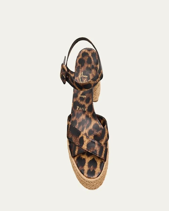 Leopard Red Sole Espadrille Sandals - Image 4