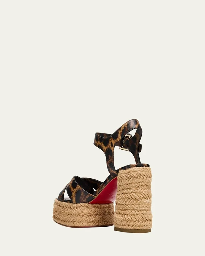 Leopard Red Sole Espadrille Sandals - Image 10