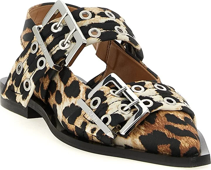 'leopard Satin Feminine Buckle' Slingback - Image 2