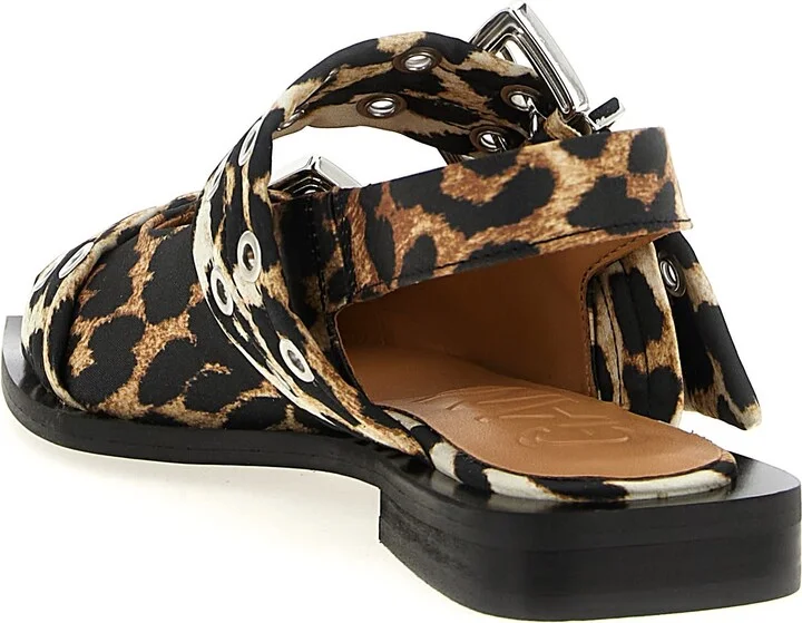 'leopard Satin Feminine Buckle' Slingback - Image 3