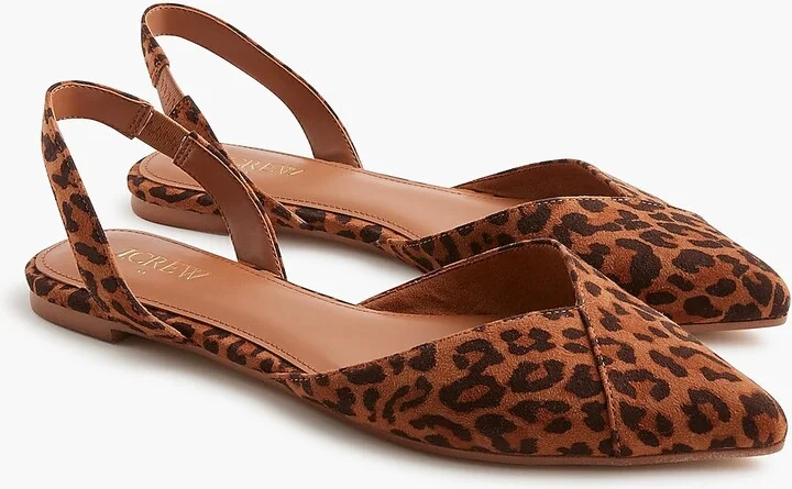Leopard slingback flats