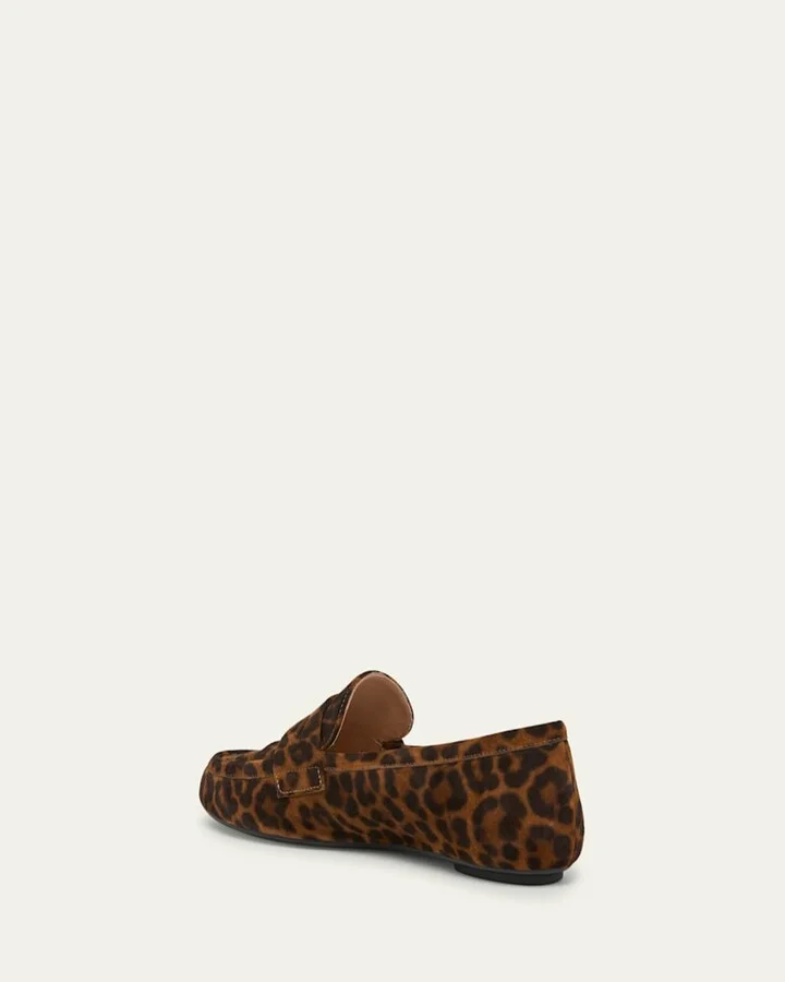 Leopard Velour Penny Loafers - Image 2