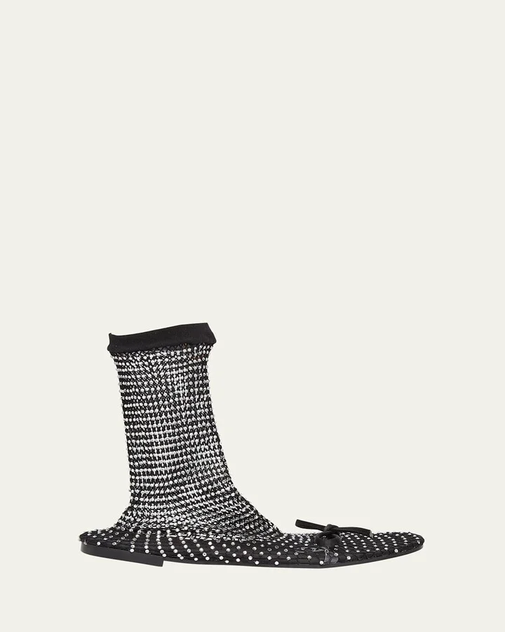 Leopold Embellished Mesh Bootie Flats
