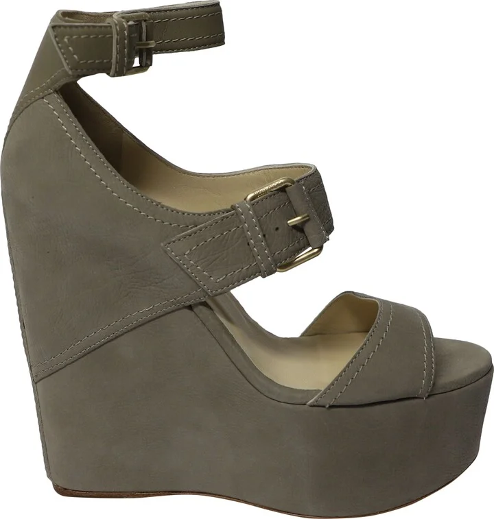 Leora Platforms in Grey Suede Nubuck