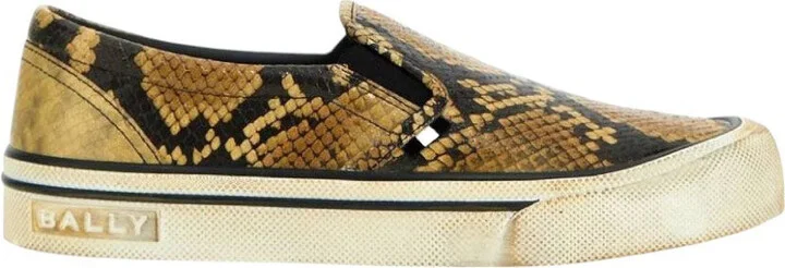 Leory 6304175 Men's Snakeskin-Effect Leather Sneakers