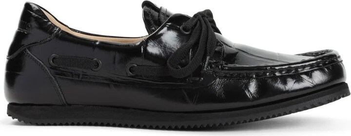 Les Batto Black Leather Loafers