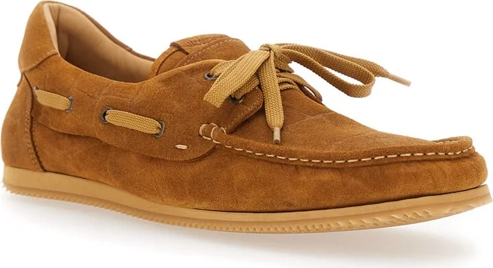 'les Batto' Brown Loafers With Crocodile Effect And Logo Imprinted On The Heel In Suede Man - Image 2