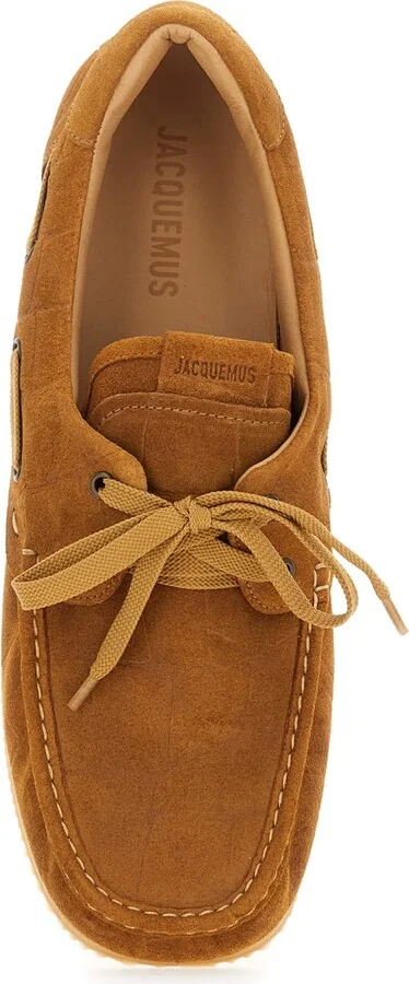 'les Batto' Brown Loafers With Crocodile Effect And Logo Imprinted On The Heel In Suede Man - Image 4