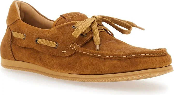 'Les Batto' Brown Loafers With Crocodile Effect And Logo Imprinted On The Heel In Suede Man - Image 6