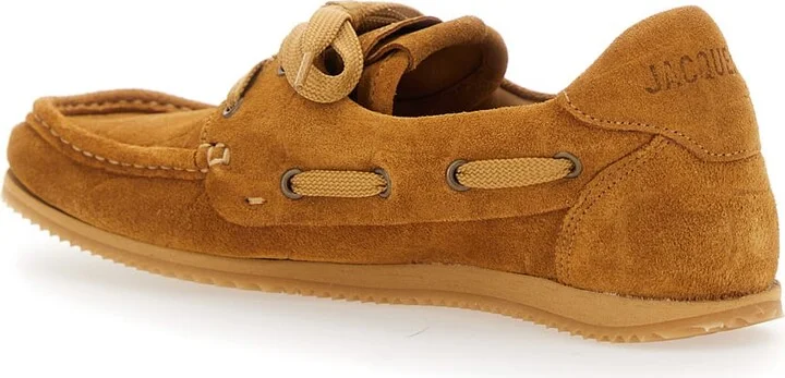 'les Batto' Brown Loafers With Crocodile Effect And Logo Imprinted On The Heel In Suede Woman - Image 3