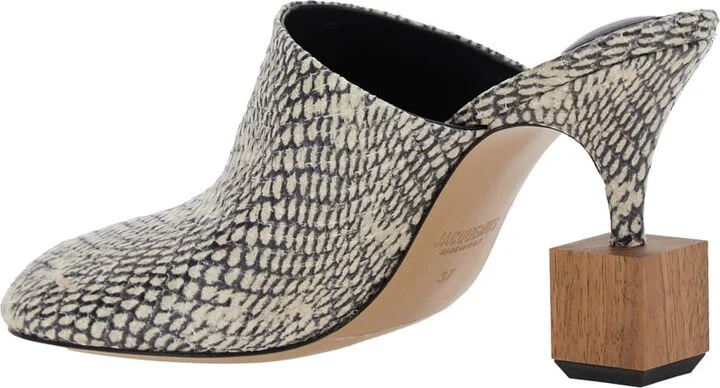 'les Bisou' Multicolor Mules With Snakeskin Effect And High Heel In Leather Woman - Image 3