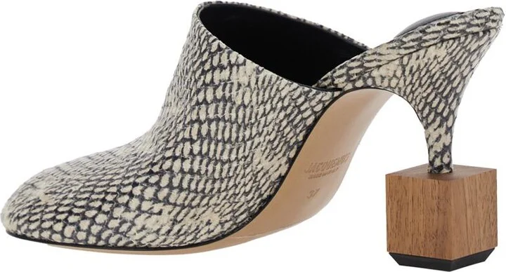 'Les Bisou' Multicolor Mules With Snakeskin Effect And High Heel In Leather Woman - Image 3