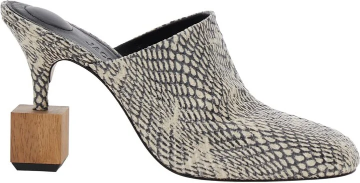 'les Bisou' Multicolor Mules With Snakeskin Effect And High Heel In Leather Woman