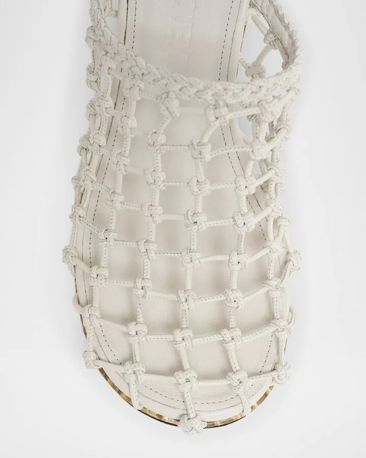 Les Doubles Snake-Print Tresses Wedge Mules - Image 5