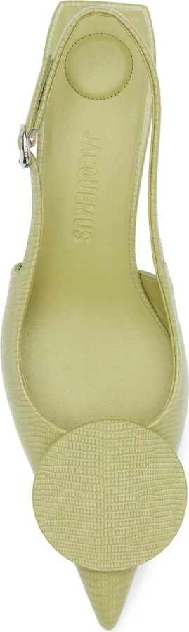 Les Duelo Mismatched Lizard Embossed Kitten Heel Slingback Pump - Image 5