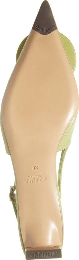 Les Duelo Mismatched Lizard Embossed Kitten Heel Slingback Pump - Image 6