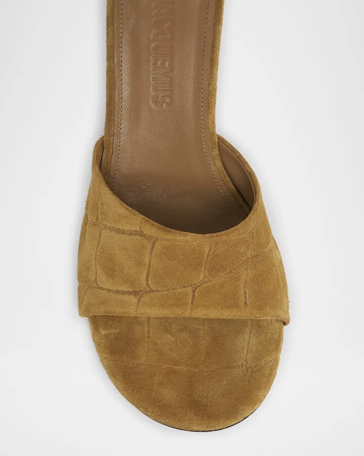 Les Mules Cubisto Leather Slide Sandals - Image 3