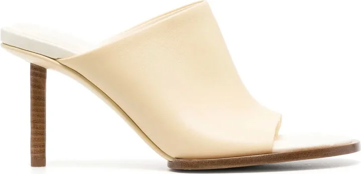 Les mules rond carré leather sandals