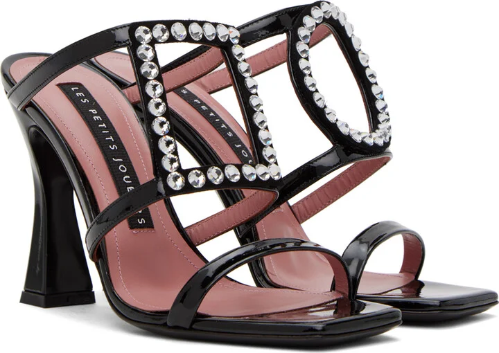 Les Petits Joueurs Black Hoya Heeled Sandals - Image 4