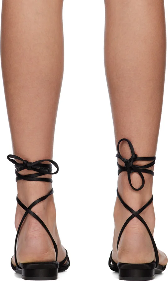 Les Petits Joueurs Black Kaia Flat Sandals - Image 2