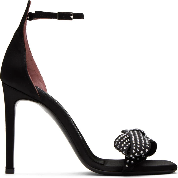 Les Petits Joueurs Black Norma 100 Heeled Sandals