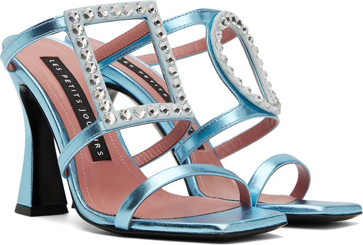 Les Petits Joueurs Blue Hoya Heeled Sandals - Image 4