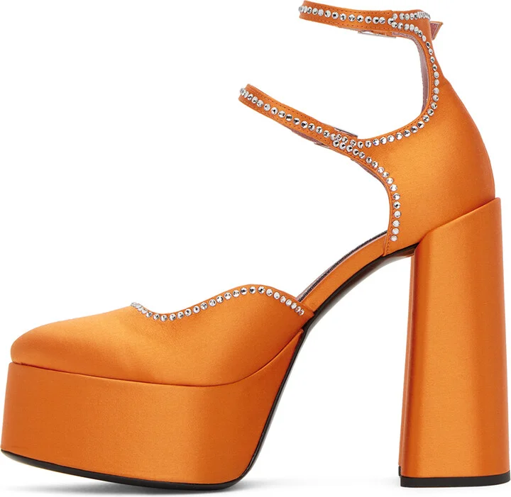 Les Petits Joueurs Orange Sole Jane Heels - Image 3