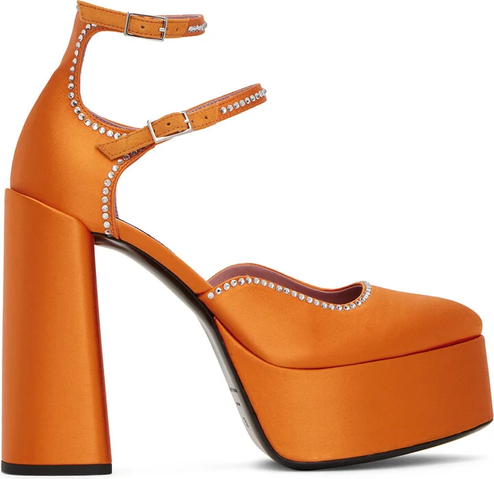 Les Petits Joueurs Orange Sole Jane Heels