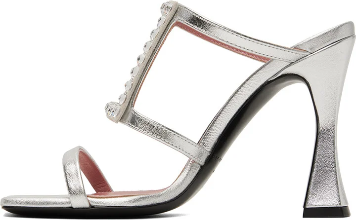 Les Petits Joueurs Silver Hoya Heeled Sandals - Image 3