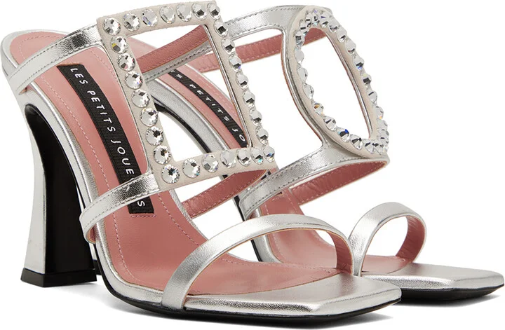 Les Petits Joueurs Silver Hoya Heeled Sandals - Image 4