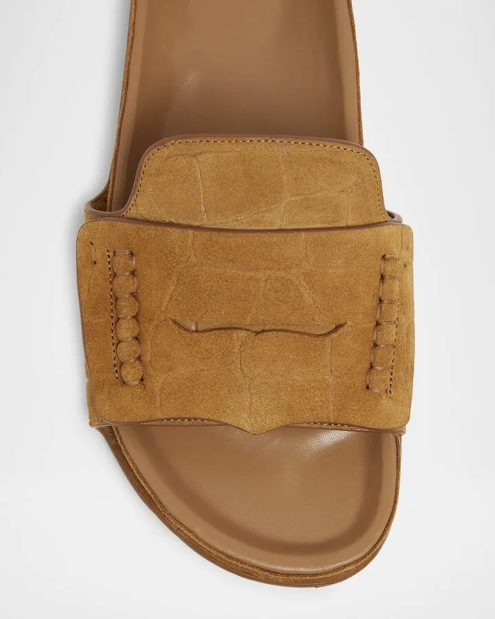 Les Sandales Croc-Embossed Leather Sandals - Image 7