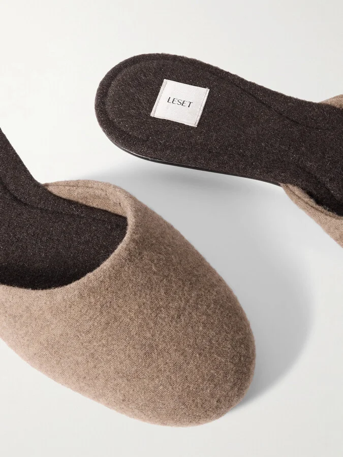 LESET - Romy Fleece Mules - Brown - Image 4