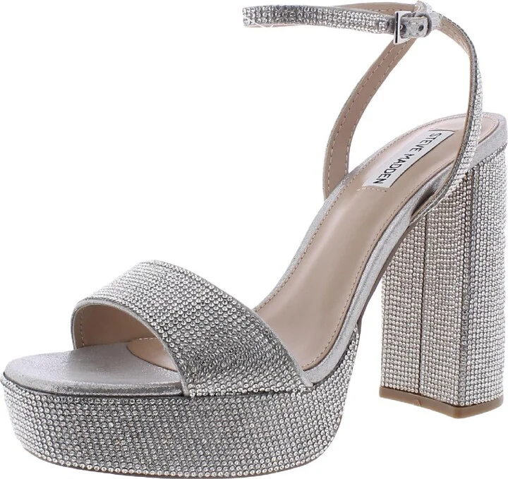 Lessa Womens Glass Open Toe Heel Sandals