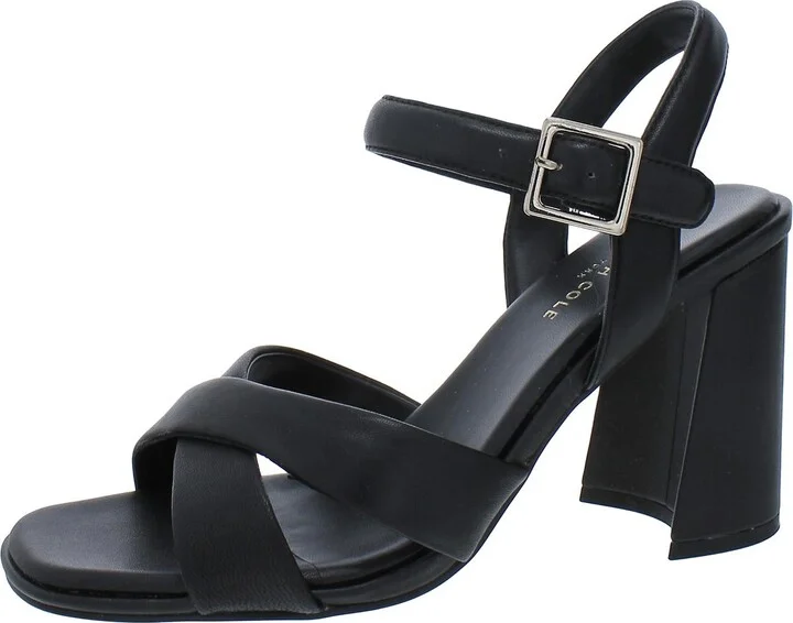 Lessia Womens Leather Criss-Cross Slingback Heels