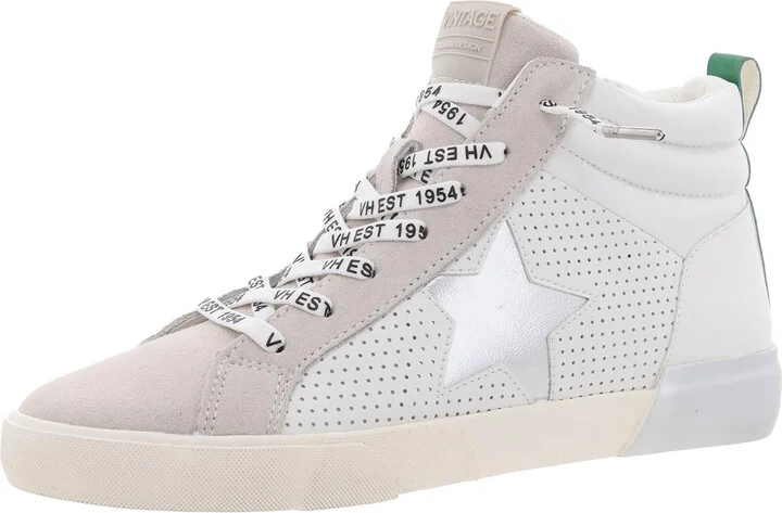LESTER 6 Womens Cushioned Footbed Leather High-Top Sneakers