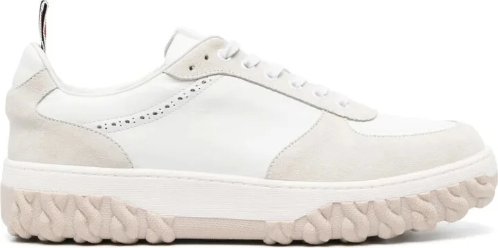Letterman panelled lace-up sneakers
