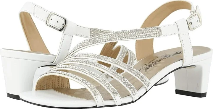 Lettie Sandal Womens 9.5 White Leather Adjustable Buckle KHD2083