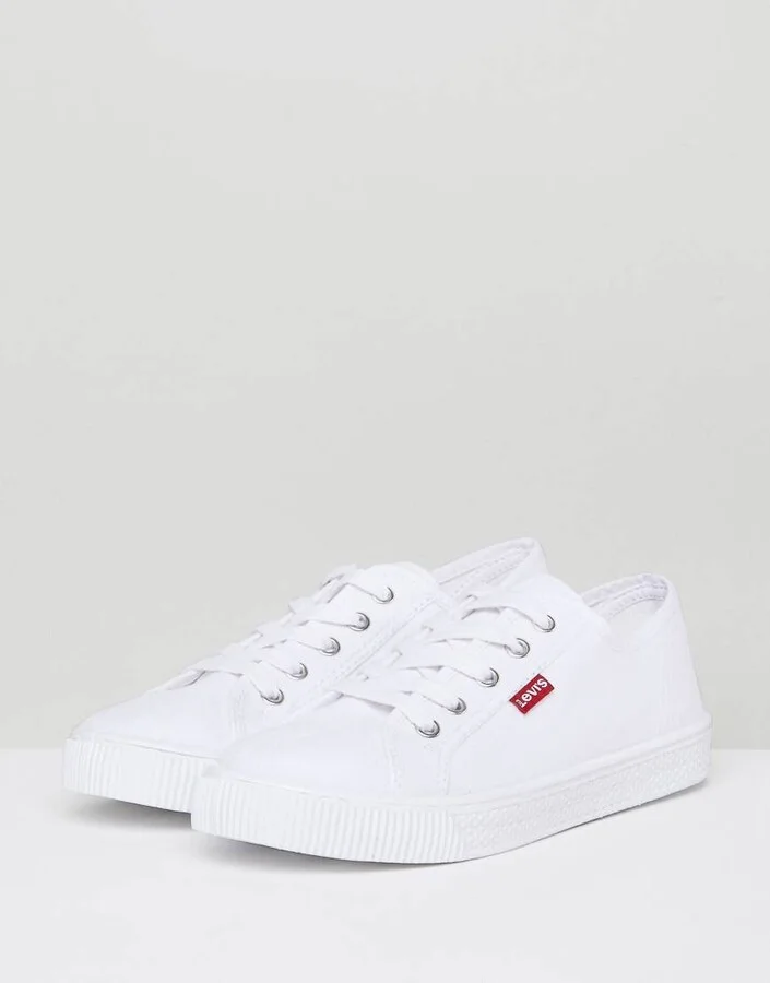 Levi's canvas shoe with red tab in white - Image 2