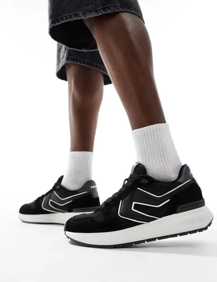 Levi's Charge suede denim sneakers in black