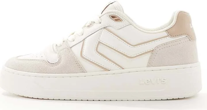 Levi's Glide L chunky sneakers with patch logo in beige - Image 2
