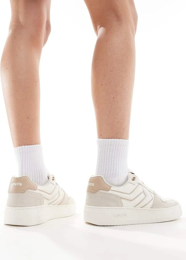 Levi's Glide L chunky sneakers with patch logo in beige - Image 3
