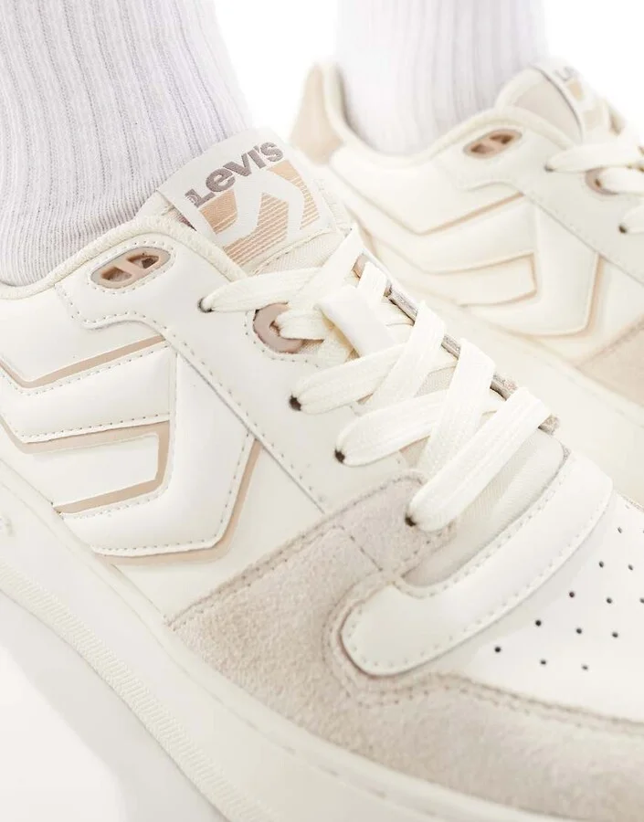 Levi's Glide L chunky sneakers with patch logo in beige - Image 4