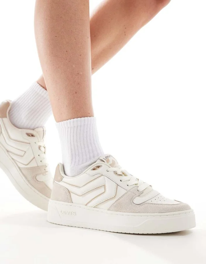 Levi's Glide L chunky sneakers with patch logo in beige