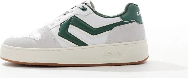 Levi's Glide L chunky sneakers with patch logo in white and green - Image 2