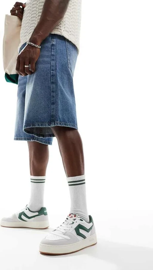 Levi's Glide L chunky sneakers with patch logo in white and green - Image 4