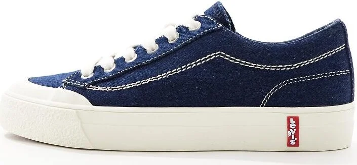 Levi's LS2 denim sneakers with red tab logo in blue - Image 2