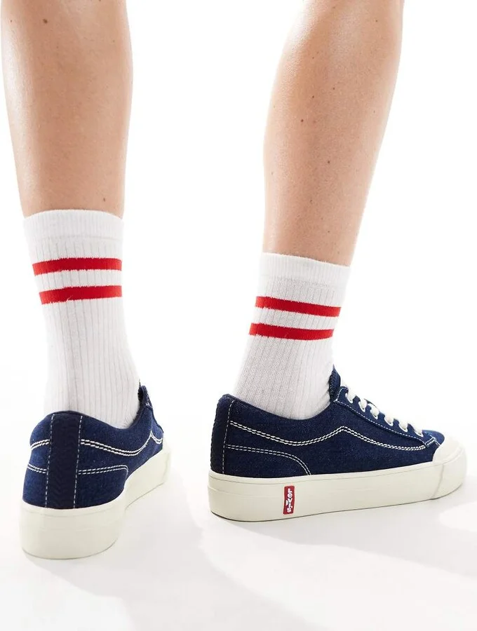 Levi's LS2 denim sneakers with red tab logo in blue - Image 3